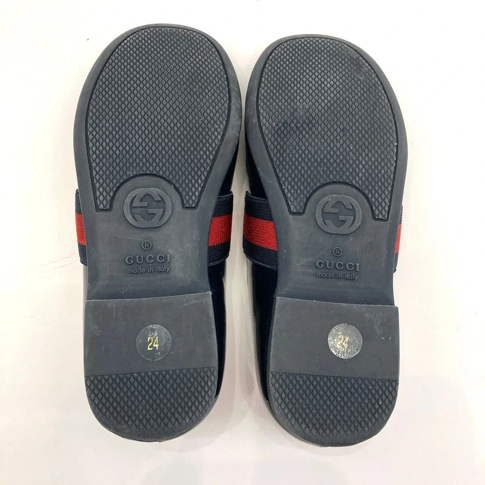 Gucci Navy Blue Patent Leather Mary Jane Shoes‎ Flats Toddler 6.5 EU 24 Box Bag